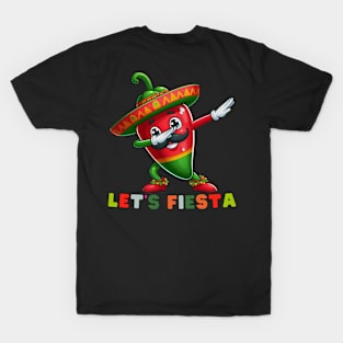 Dabbing pepper Let's Fiesta Cinco De Mayo  Mexican Party T-Shirt